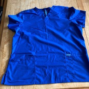 Royal blue scrub top